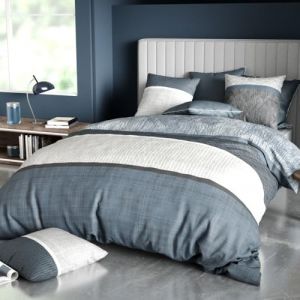 Housse de Couette 240x220 BREHAT + 2 taies Coton 57 Fils