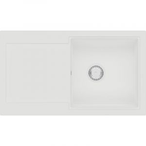 Evier granit blanc moucheté Kümbad MAGDA 1 bac 1 égouttoir