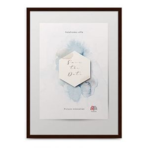 AFFa frames, Hekla, Cadre photo en MDF rectangulaire facile d'entretien avec façade en verre acrylique, Wengé 40x50 cm