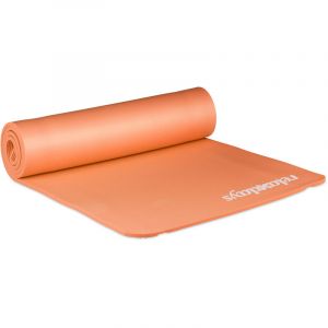 Image de Relaxdays Yogamatte Tapis de Yoga 1 cm épaisseur Doux Caoutchouc Sangle Transport Pilates aérobic HxlxP: 1 x 61,5 x 182 cm.Orange Mixte-Adulte, 1