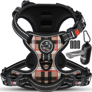 Lovpet Harnais sans traction ni &eacute;tranglement pour chiens et chiots Harnais respirant & souple r&eacute;fl&eacute;chissant Harnais no pull avec rouleaux de sacs