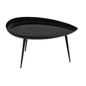 Image de Miliboo Table basse goutte laquée en acier noir L80 cm DROP