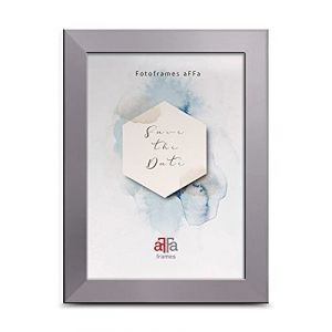 AFFa frames, Hekla Cadre photo rectangulaire en MDF facile d'entretien avec façade en verre acrylique Argenté 15 x 20 cm
