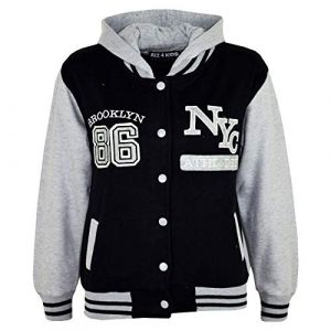 Veste à capuche BROOKLYN 86 NYC ATHLATIC pour enfants - Noir - Mixte