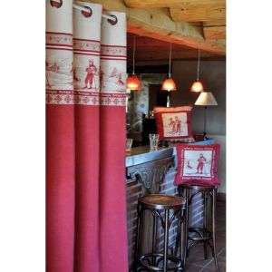 Stof Rideau &agrave; illets 135 x 260 cm Montagnard rouge