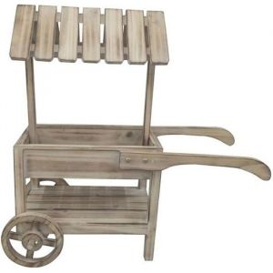 Petit chariot 2 niveaux bois 62x24x61cm