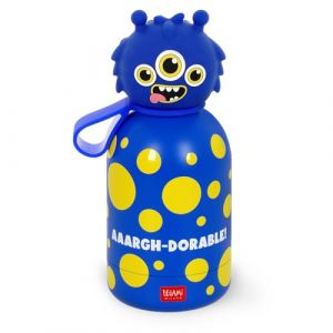 Legami Bouteille d'eau pour enfants Hot&Cold BFF, Monster, double couche en acier inoxydable 18/8 avec fermeture hermétique, garde le chaud pendant 12 h et le froid pendant 24 h, capacité 310 ml