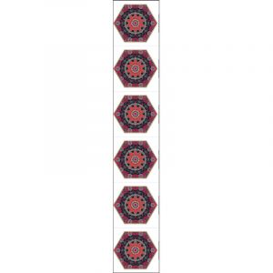 Image de Plage Sticker carrelage adhésif décoratif autocollant, hexagonale tons rouges style ancien tapis, x6, 15 cm x 15 cm - Rouge