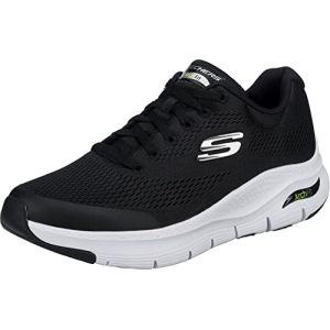 Skechers Homme Arch Fit Sneaker, Noir Textile Synthetic White Trim, 45.5 EU