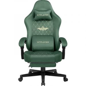 Gtplayer - Chaise Gaming Fauteuil Gaming Tissu Chaise Gamer Ergonomique Bureau Chaise pc, 150 kg, Chaise de Table R&eacute;Glable et Pivotante avec Coussin
