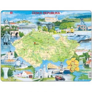 Image de Larsen Puzzle cadre : Carte de la République Tchèque (en Tchèque) 78 pièces