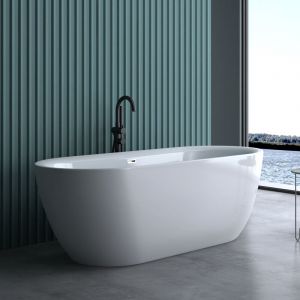 Sogood - Baignoire îlot ovale 180cm blanc Vicenza507 acrylique 180x65x60 - Blanc