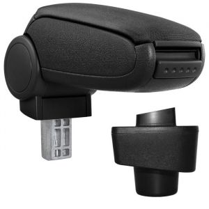 Helloshop26 - Accoudoir central pour Renault Captur avec compartiment rembourré textile noir - Noir