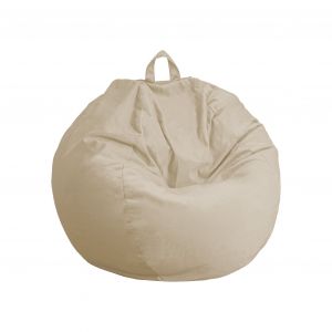 Pouf poire Géant xxl d'intérieur en tissu velours - 120x150 cm - Crême