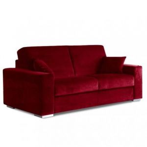 Canapé convertible express 140 LE DIVA lattes matelas 14cm kansas rouge