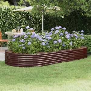 VidaXL Jardini&egrave;re de jardin Acier enduit de poudre 296x140x36cm Marron