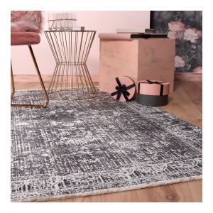 Deladeco Tapis de salon vintage lavable en machine Ariana 150x230 Gris