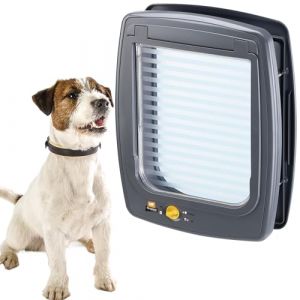 Ferplast Porte pour Chiens de Taille Moyenne, Chatiere, Entrée et Sortie Contrôlables à 4 Voies, Proctection Contre Les Courants d'air, Tunnel Complet, Swing 11 Chatiere pour Chien, Gris