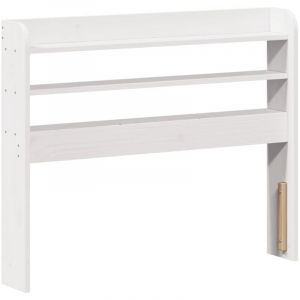 VidaXL Tête de lit avec étagères blanc 100 cm bois massif de pin, tête de lit en bois, tête de lit avec rangement, tête de lit sur pied