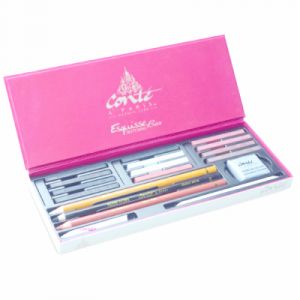 Conté à paris 50126 Coffret d'Esquisse 12 Carrés Assortis + 3 Crayons Assortis + Accessoires