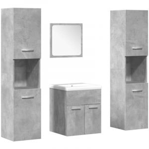 VidaXL Ensemble De Meubles De Salle De Bain 5 Pcs Gris Béton