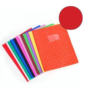 Image de Calligraphe 72413C - Protège-cahier Grain Losange 240x320, PVC 18/100, coloris rouge, avec porte-étiquette