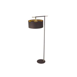 Image de Elstead Lampadaire Balance, laiton poli, avec abat jour marron