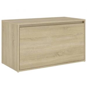 Helloshop26 - Banc banquette d'entrée 80 x 40 x 45 cm chêne sonoma aggloméré