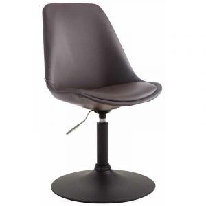 Image de CLP Chaise de salle à manger Maverick similicuir marron Métal noir mat