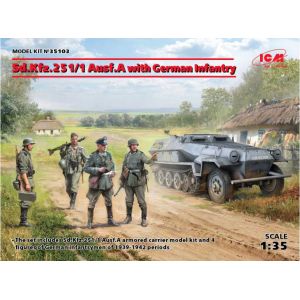 ICM Maquette Véhicule Sd.kfz.251/1 Ausf.a With German Infantry