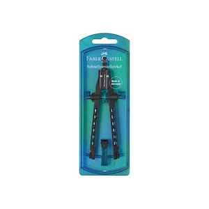 Faber-Castell Compas à réglage rapide FACTORY PEARL BLUE - Lot de 2