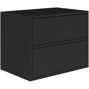 Selsey - framme &ndash; Table de chevet suspendue avec 2 tiroirs &ndash; noir &ndash; 50 cm