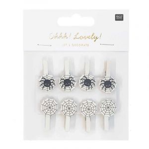 Rico Design 8 pinces clip toile d'araign&eacute;e en bois
