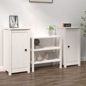VidaXL Buffets 2 pcs Blanc 40x35x80 cm Bois massif de pin