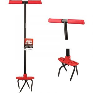 Venteo RootSlayer Griffe de Jardin Rotative avec Tête Orientable Outil de Jardinage Ergonomique et Robuste Aérateur de Sol Polyvalent Acier Carbone Durable Poignée Grip Confort