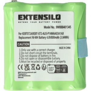 Extensilo - Batterie compatible avec Motorola tlkr T3, T4, T5, T50, T6, T60, T61, T7, T8, T80 radio talkie-walkie (800mAh, 4,8V, NiMH)