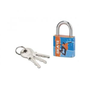 THIRARD Cadenas &agrave; cl&eacute; Line Sport Skate, acier, int&eacute;rieur, anse acier, 30mm, 3 cl&eacute;s