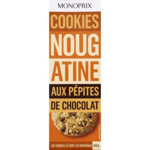 Monoprix Cookies nougatine aux p&eacute;pites de chocolat