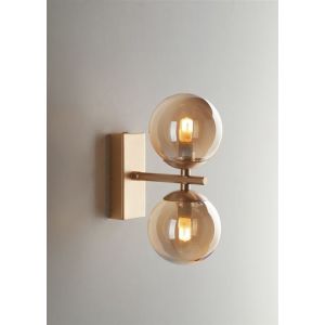 Fan Europe Luce_Ambiente_Design - Applique Murale Twin Globe, Laiton Satiné Avec Diffuseurs Champagne, G9