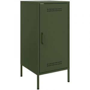 VidaXL Buffet vert olive 36x39x79 cm acier laminé à froid, meuble de rangement, meuble de rangement de cuisine, meuble de rangement de salon