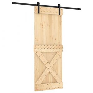 VidaXL Porte coulissante et kit de quincaillerie 80x210 cm pin massif, porte intérieure, porte de grange intérieure, porte de grange