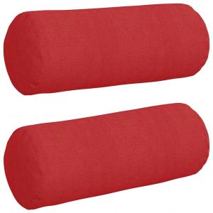 VidaXL Coussins D'accent 2 Pcs Rouge &Oslash; 15 X 40 Cm Tissu