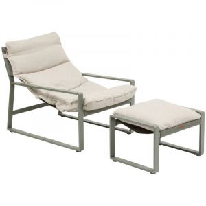 Hesperide Fauteuil de jardin en aluminium avec repose-pieds LAMBINIO - Laurier - Lambinio