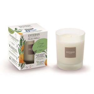 Bougie parf ée coloris blanc senteur orange t vert Esteban 180 g