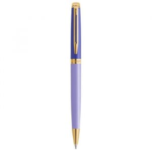 Waterman Stylo bille H&eacute;misph&egrave;re, laque violette, finition en plaqu&eacute; or, recharge bleue pointe moyenne, coffret cadeau