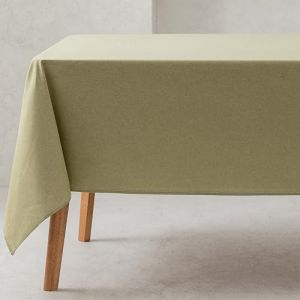 Nappe en 100% coton bio antitaches uni vert 140x300 cm