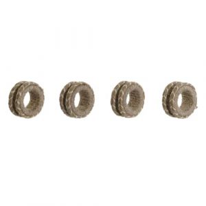 Rond serviette jute bois de manguier DKD Home Decor 6x3x6 cm (x4)