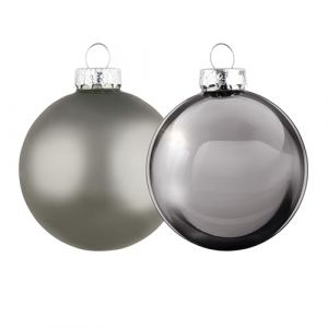 Arti Casa Boules de No&euml;l argent&eacute;es - Set de boules de No&euml;l en verre 6 pi&egrave;ces - D&eacute;corations de No&euml;l pour l'int&eacute;rieur - D&eacute;coration de No&euml;l &empty; 8cm
