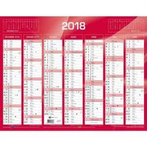 Quo Vadis 238125Q - Calendrier de banque rouge r/v° 43x33,5 FR