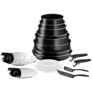 Image de Tefal Ingenio Batterie de cuisine 17 p, Po&ecirc;les, Casseroles, Wok, Sauteuse, Non induction, Rev&ecirc;tement antiadh&eacute;sif, Empilable, Compatible lave-vaisselle, Fabriqu&eacute; en France, Easy On L1599702